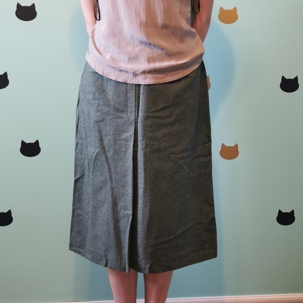𝅺Vintage Skirt Heathered Green Lined Large